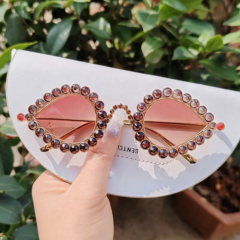 Diamond Cat Eye Sunglasses High Quality Metal Unisex Ocean Lenses Colors Popular Lunette De Soleil