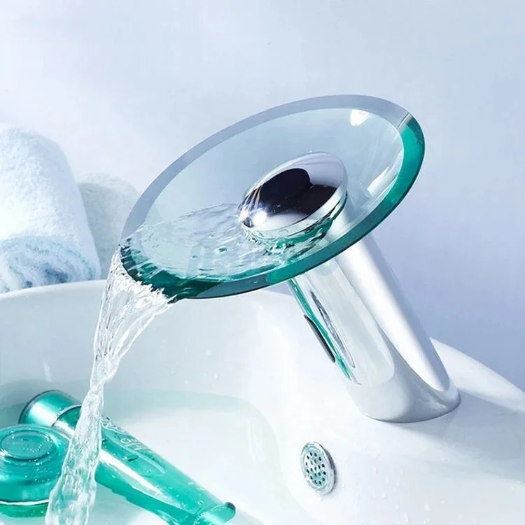 Auto Water Faucet Tap Automatic Glass Waterfall Taps