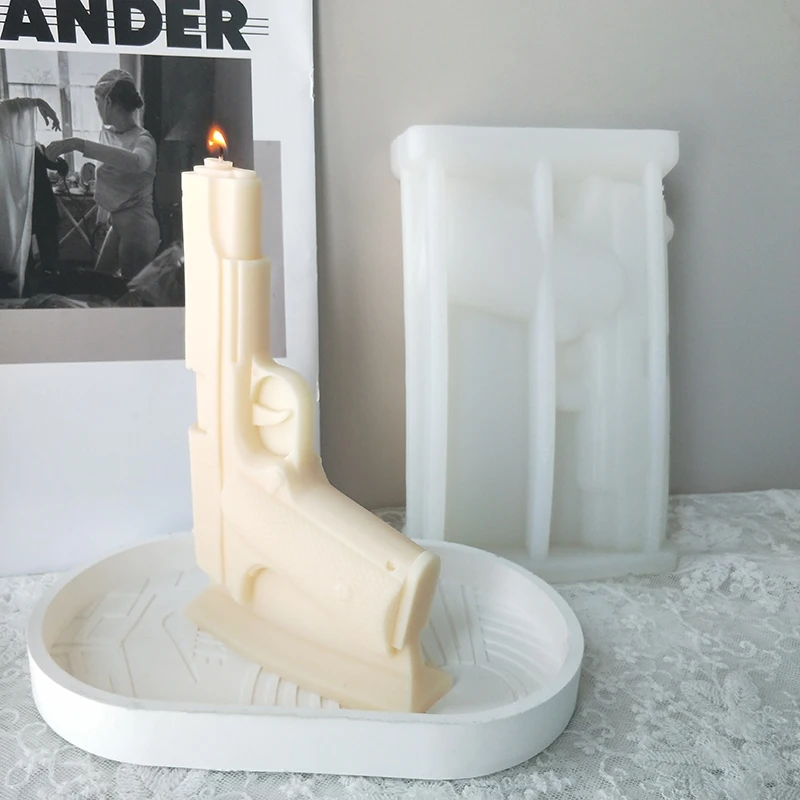 J1187  New Design DIY Home Decoration Plaster Candle Mould 3D Gun Silicone Candle Mold
