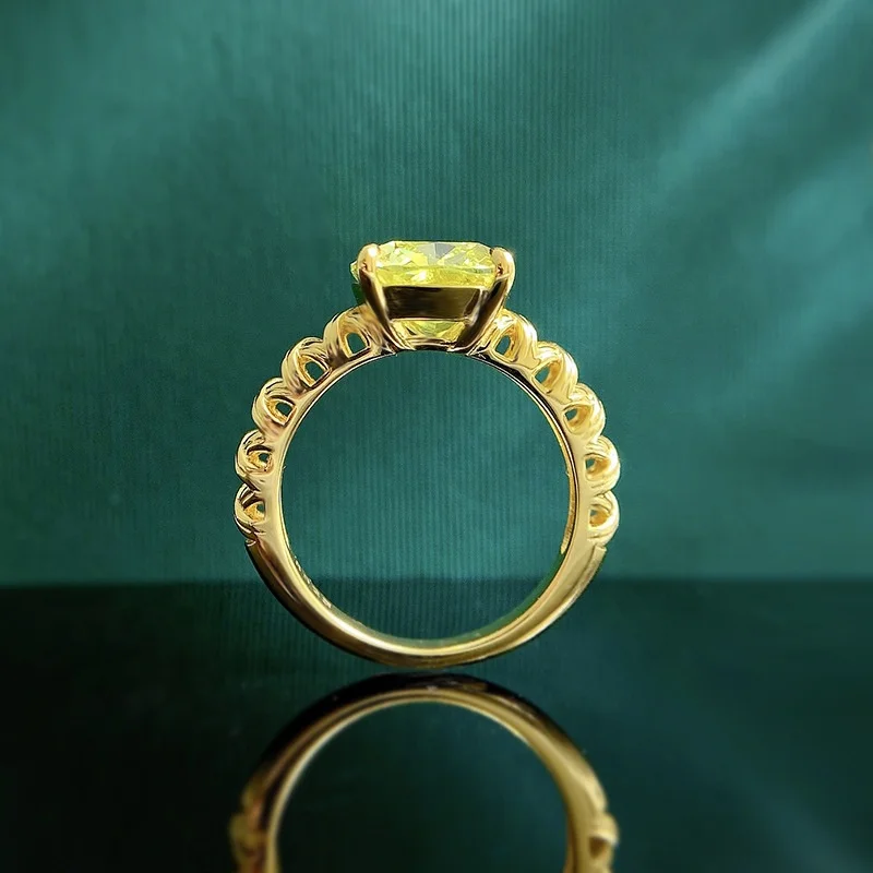 Green Peridot Wedding Ring Women Silver 925 Zircon Engagement Ring