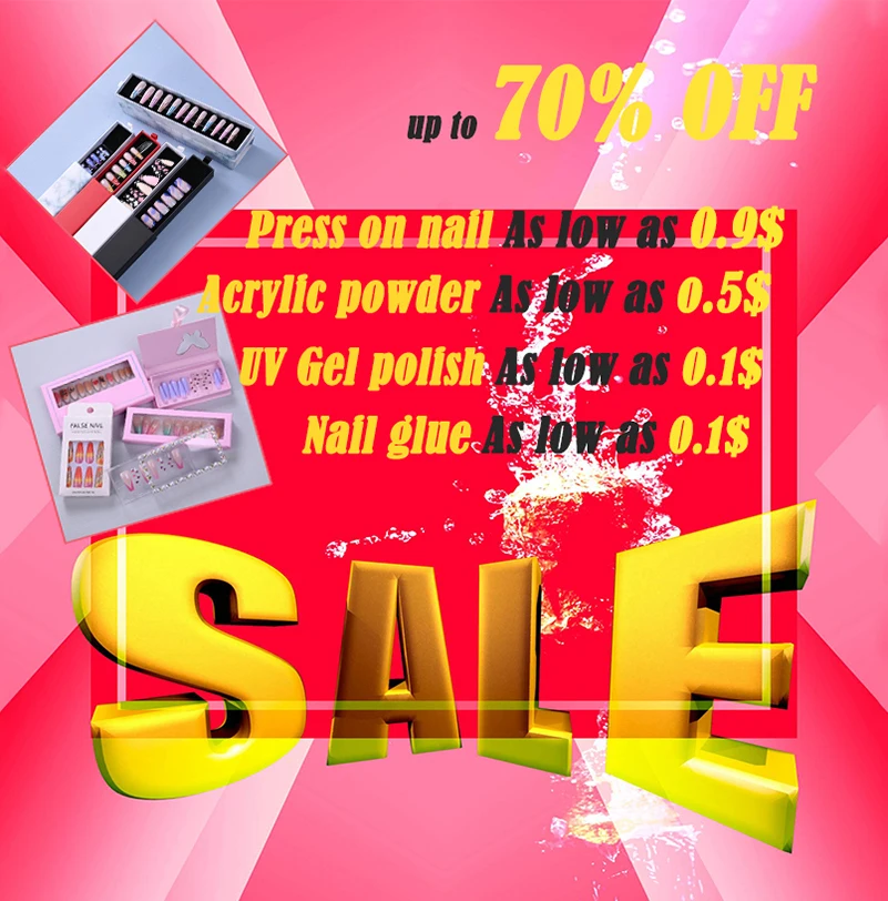 Medium Coffin French Manicure Short Square Full Cover False Nails For Salon With Jelly Sticker