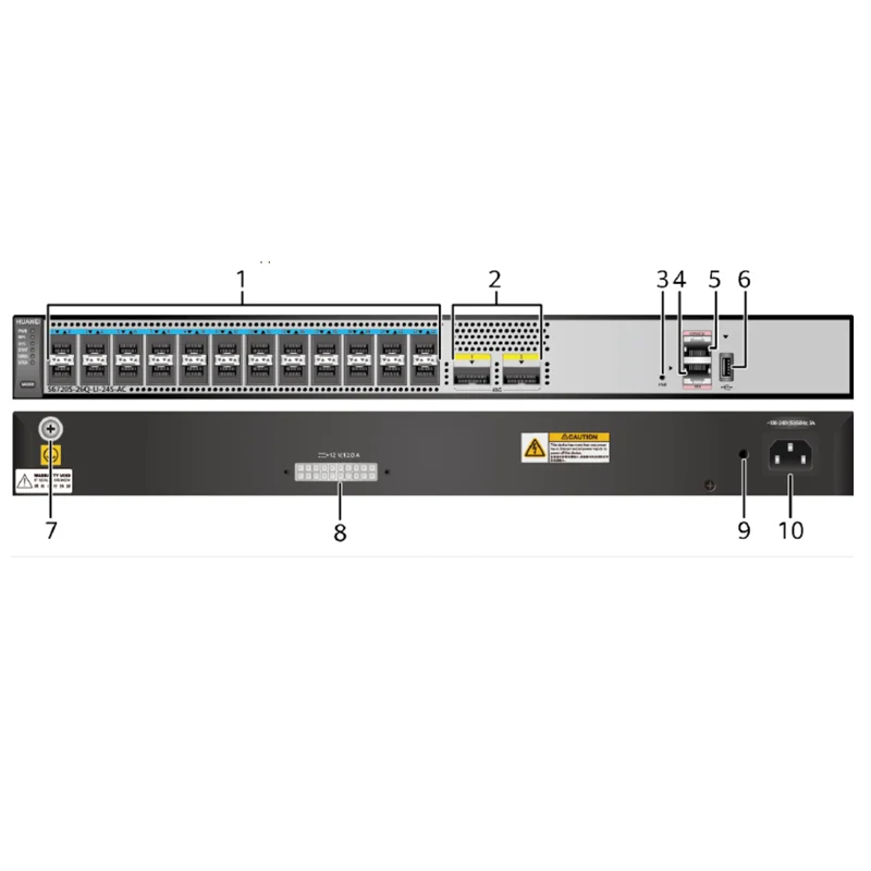 S6720S-26Q-LI-24S-AC 24*10GE SFP+ ports, 2*40GE QSFP+ ports S6700 Series network switch 24 port