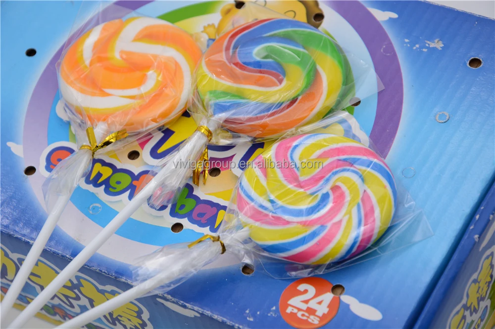30g colorful lollipop hard candy flat lollipop
