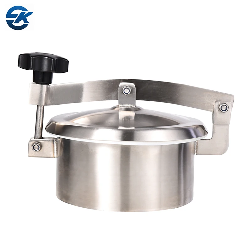 Food Grade Milk Oil Beer Non Pressure Stainless Steel 304 316L Manways Sanitary Round Tank Manhole Cover