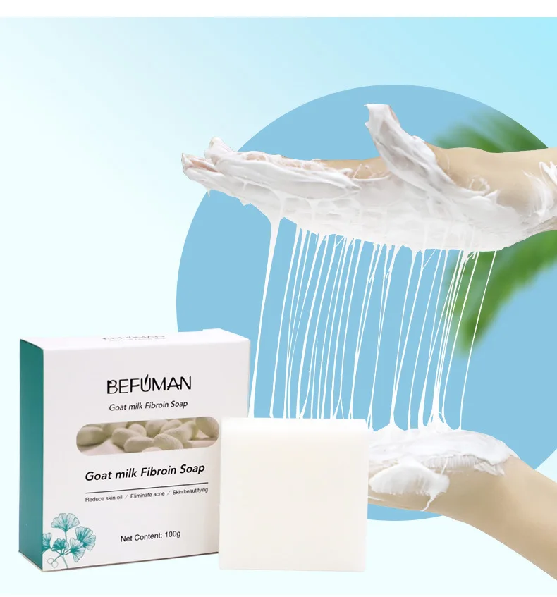 100g Silk Protein Skin Repair Soap Bar Handmade Silk Protein Foam Bath Skin Care Soap Natural Goat Milk Cleansing Whitening Soap