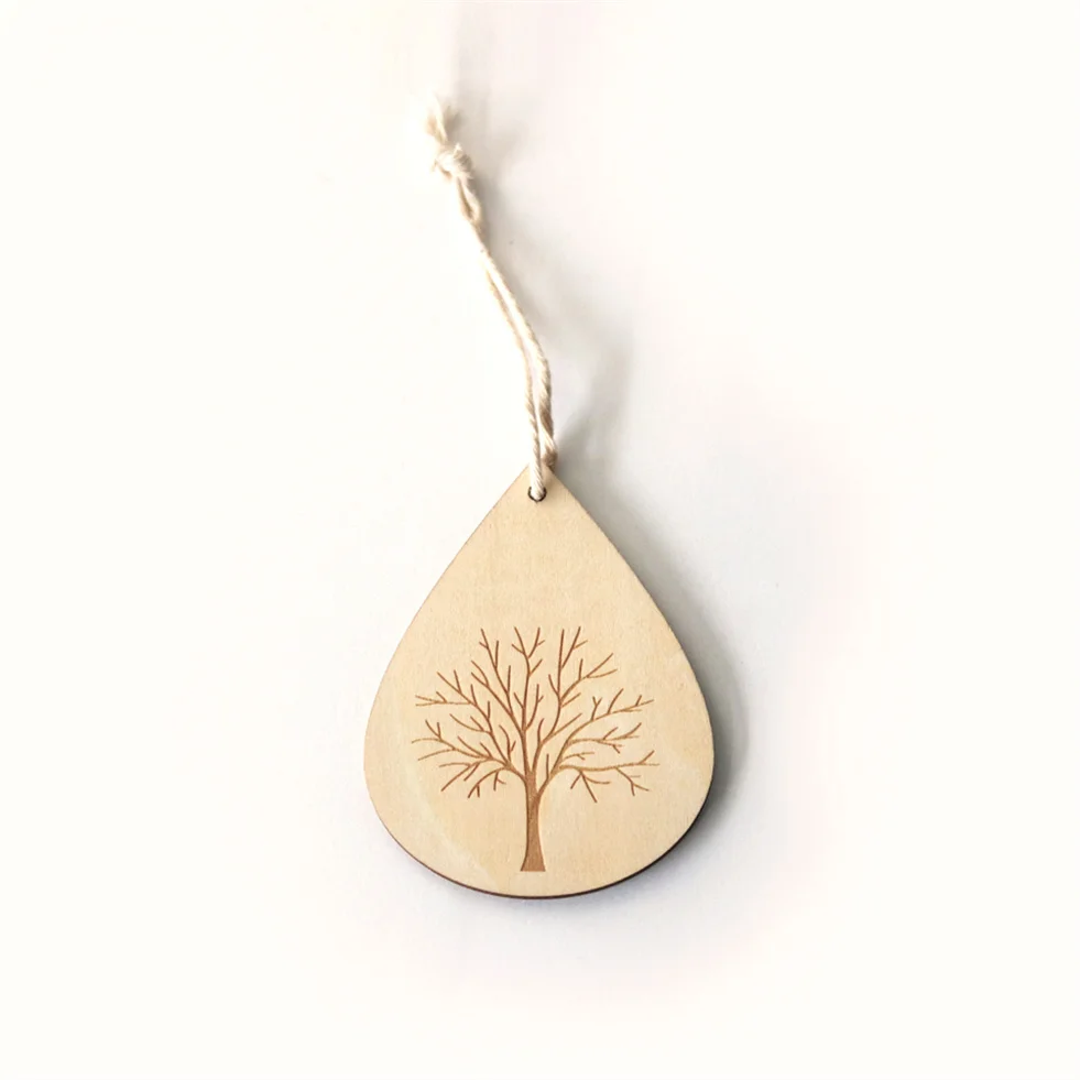 Wooden laser engraving custom wooden wishing card Blessing gift for family and friends