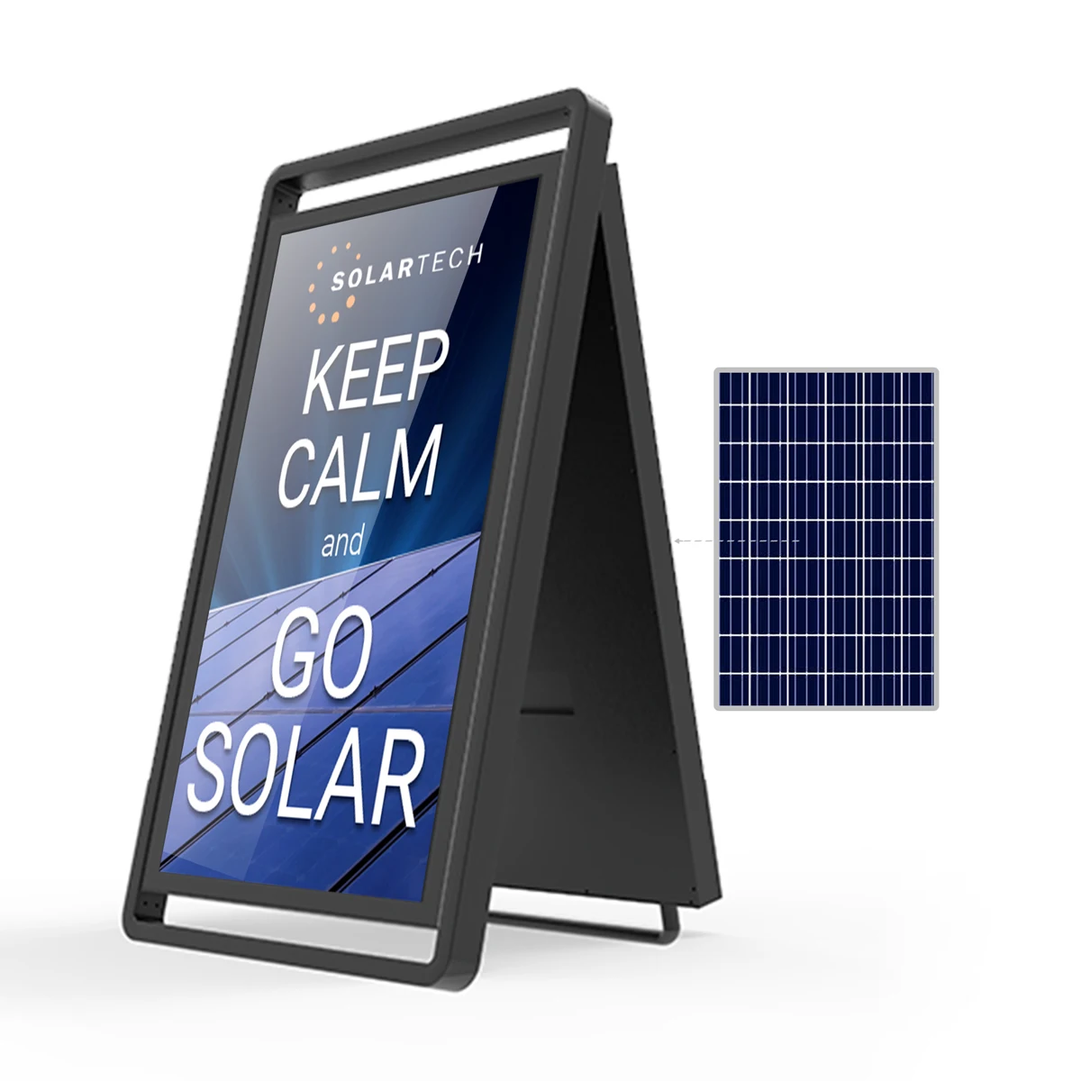 Цифровой рекламный щит на солнечной энергии с низким энергопотреблением