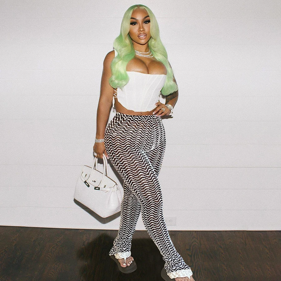 Kliou K23P27987 Fashion Clothing Slim Fit Tight Pant High Waist Night Club Stretchy Women leggings