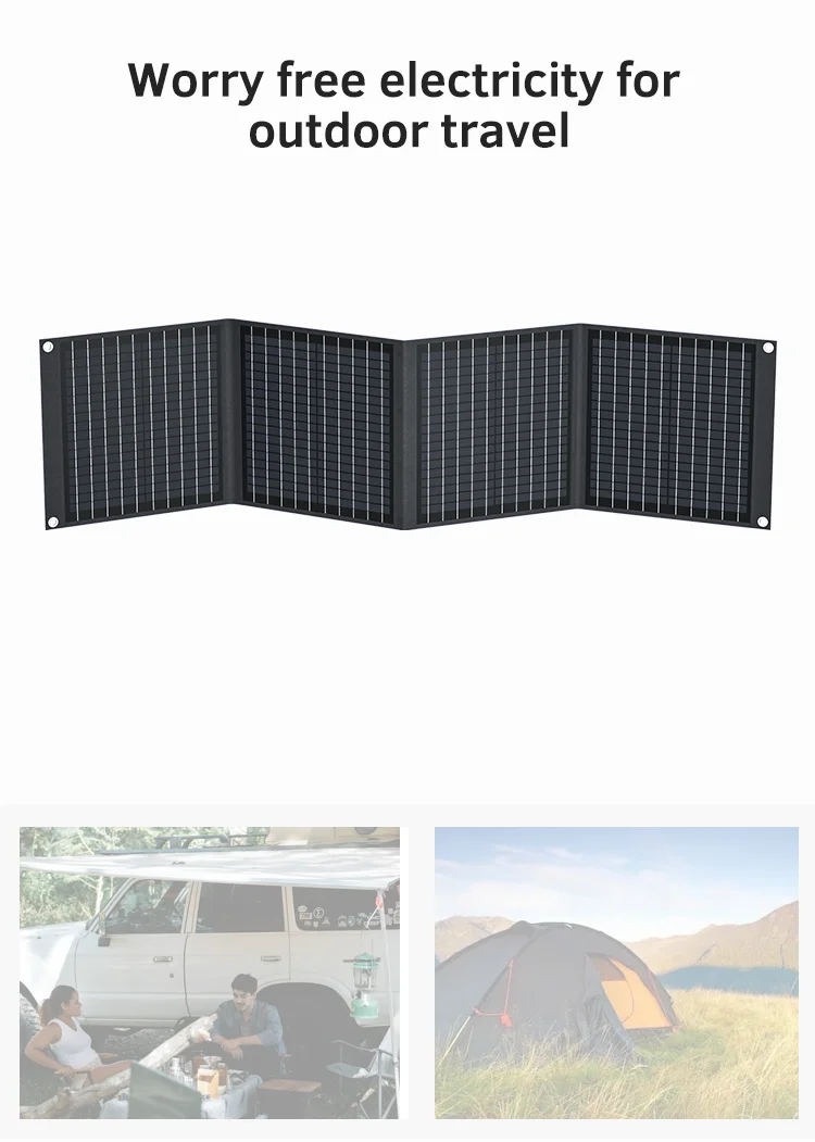 Outdoor Solar Panel 100W Folding Waterproof Bag With Solar Cell For Camping Hiking Electrics Power Supply