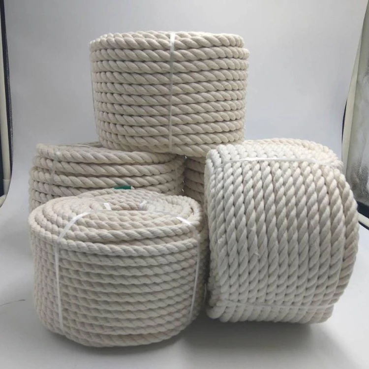 3 Strands Twisted customized natural color 3 strands cotton twist rope  wholesale