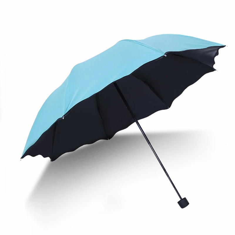 Yubo 21 inch 3 Folding Magic Umbrella Flower Printing Small Promotional Cheap Changing Color When Wet Umbrella Paraguas