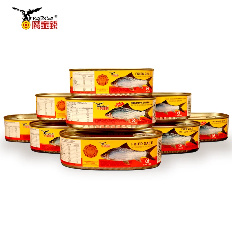 ready to eat Fried Dace tin can fish Chinese Fried Dace canned food Whole Fish Fried Dace canned fish food