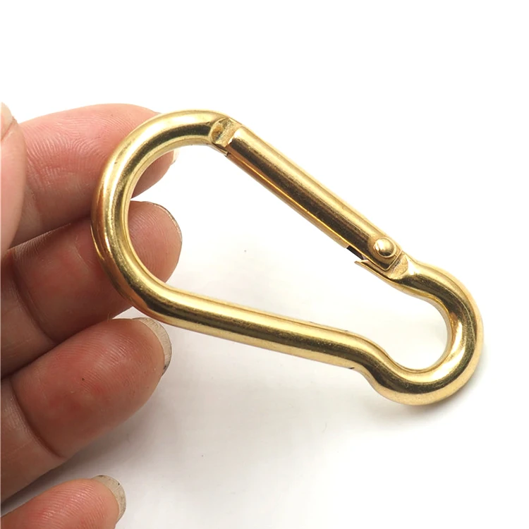 Outdoor sports equipment heavy duty high strength gourd hook carabiner karabiner carry buckle solid brass climbing snap hook