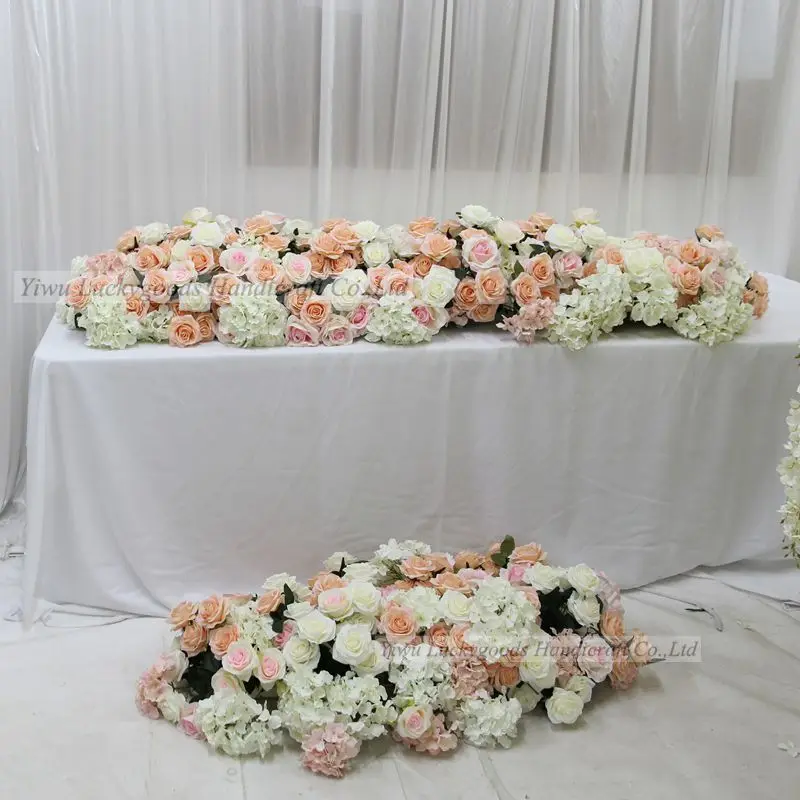 LFB1305 белая розовая романтичная цветочная гирлянда, Настольная дорожка для свадебного украшения