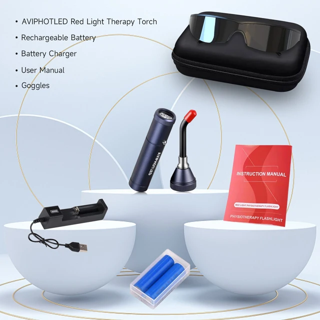 APTRDDLIGHT Cold Sore Red Light Therapy Device for Canker Sore Treatment Lips Nose Handheld Infrared Light Therapy Wand