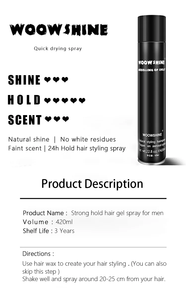 Private Label Hair Styling Products Set For Soft Hair Spray Strong Setting Spray Curling Natural Hair