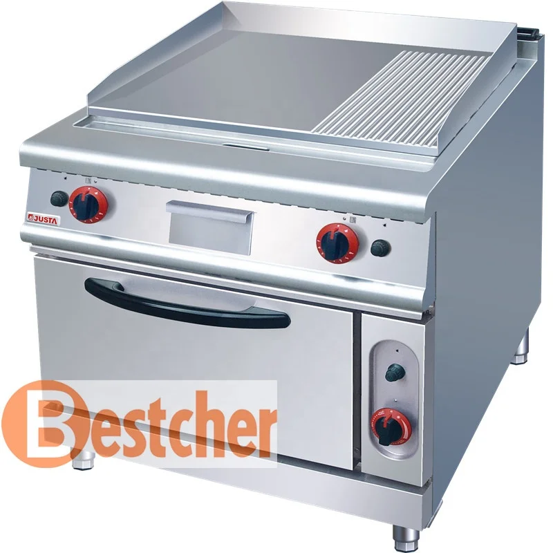
Оборудование для кейтеринга BESTCHER, газовая плита для приготовления пищи (2/3 плоская и 1/3 рифленая) с газовой духовкой, CE ,ROHS,IEC, SAA 
