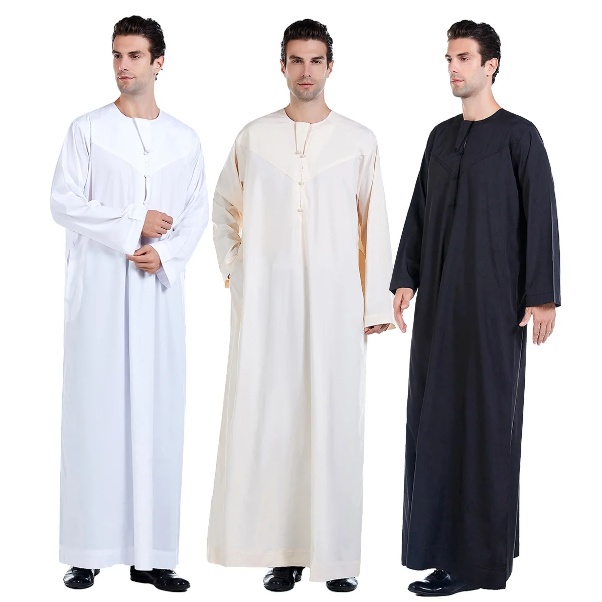 Wholesale Cheap Price Arab Middle Eastern Simple Muslim Men Thobe Thawb Caftan islamic clothing