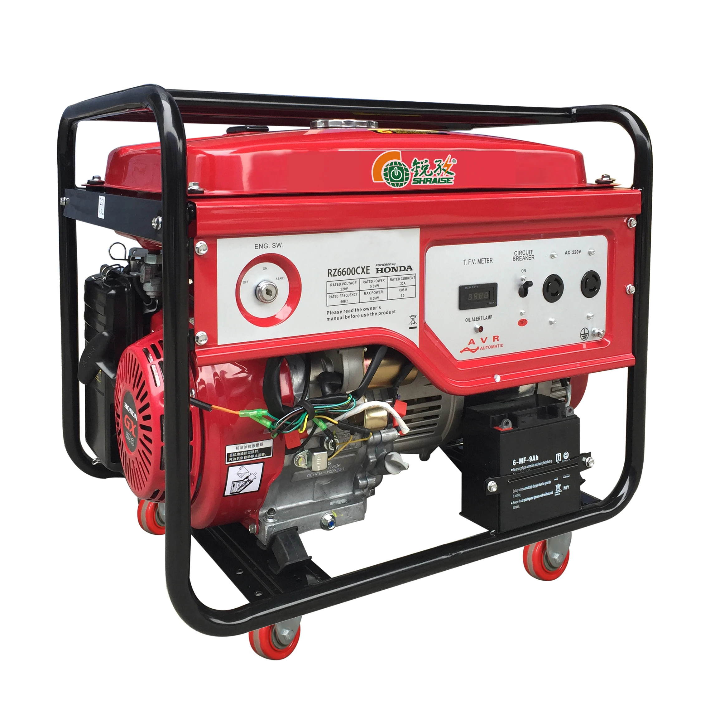 Gx390 Generator  Price 5KW 5KVA 220V/380V GX390  Electric Start Gasoline Generator