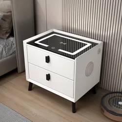 High Quality Luxury Cabinet Night Stand White Bedside Table Smart Nightstands
