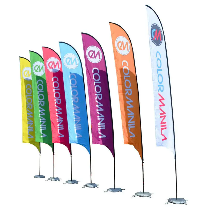 2023 hot sell double sides printing outdoor  sublimation  feather beach flag banner
