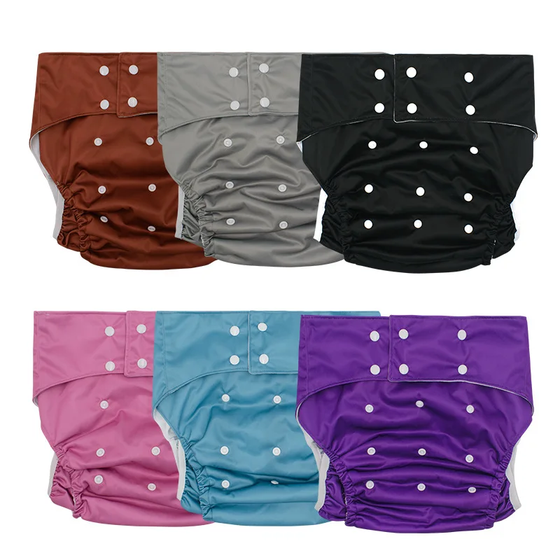 One size fit all OSFA pocket reusable adult cloth diapers nappies double gussets washable for disable old people pregnant women