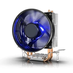 LED Radiator  Quiet Computer Case Fan Blue PC multi-platform CPU heat sink 2 copper tube heat sink 9CM fan 115X 1200 1700 AM4