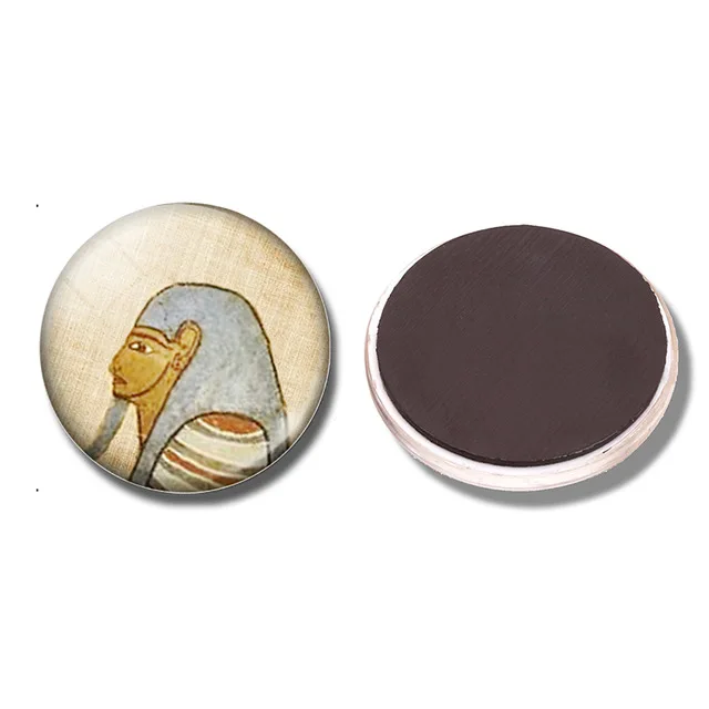 Egypt Scarab Anubis 30MM Fridge Magnet Glass Pharaoh God Egyptian Ankh Refrigerator Magnetic Holder Home Decor