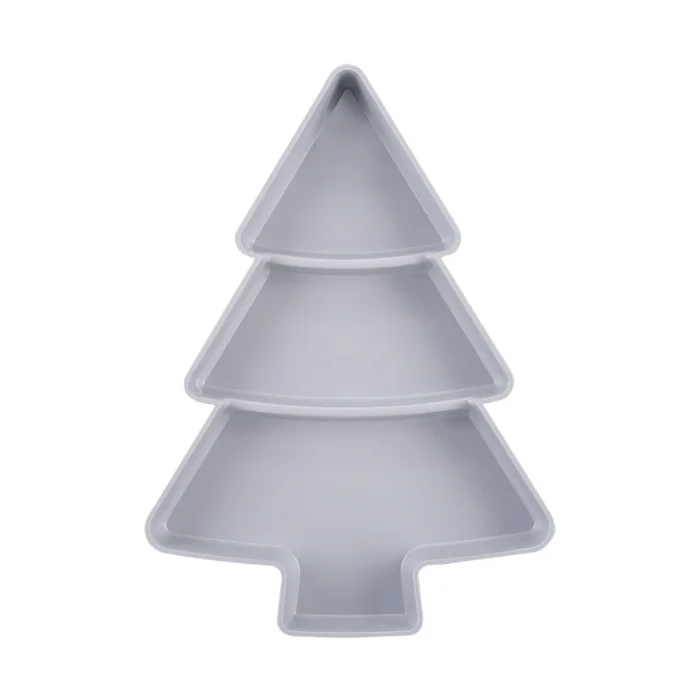 Plastic Christmas Tree Dessert Plate Fruit Candy Dish Plates Tray