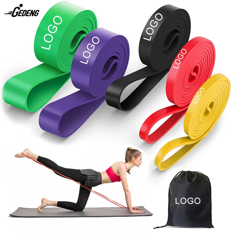 GEDENG pull-up latex custom long assist rubber loop bands hip thrust with long resistance band