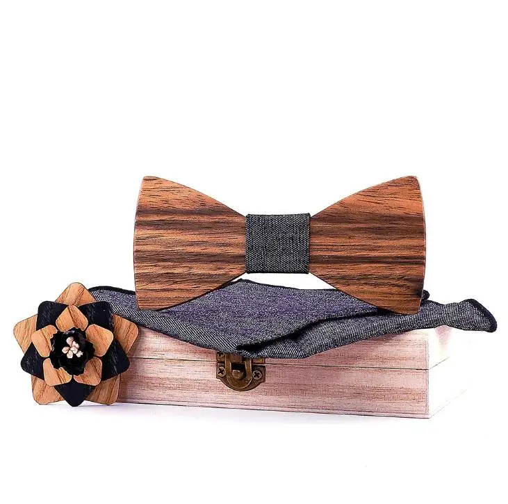 Грецкий орех, галстук-бабочка, горячие свадебные Мужские аксессуары, набор деревянных коробок-корсажей