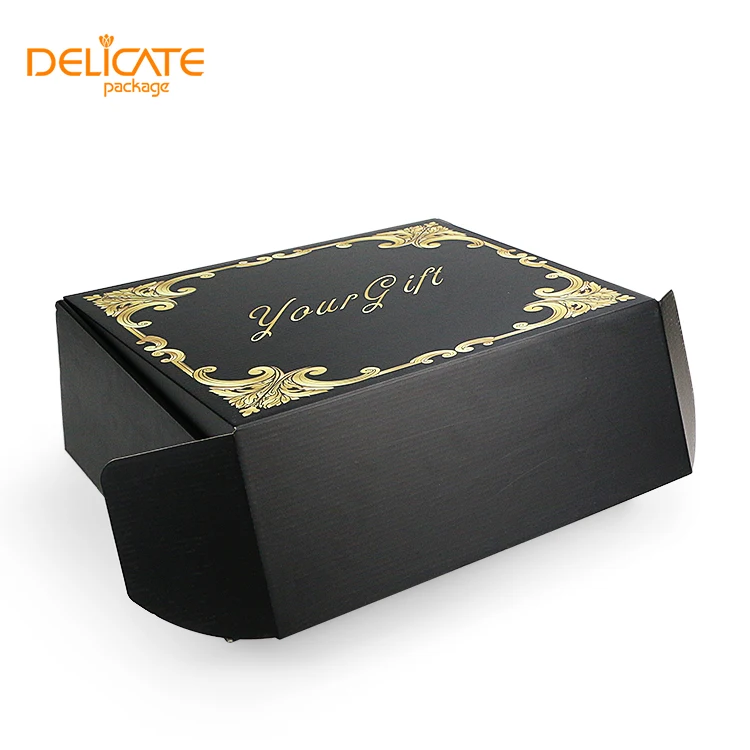 Free Sample Hot Sale Wholesale Custom Logo Black Small Factory Mail Print Box Clothing Shoes Courier Box