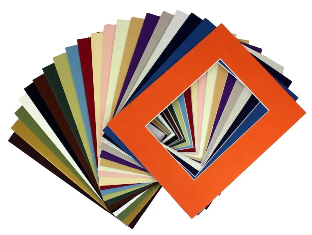 High Quality Acid-Free Photo Size 8x10 paper photo frame Matboard/Passepartout 1.4mm Thickness Wholesale