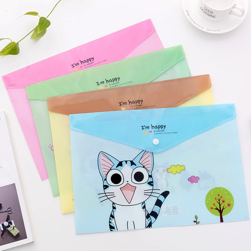 Wholesale creative cartoon hanging expanding document file glitter file covers plastic transparent plastic clip file folder
