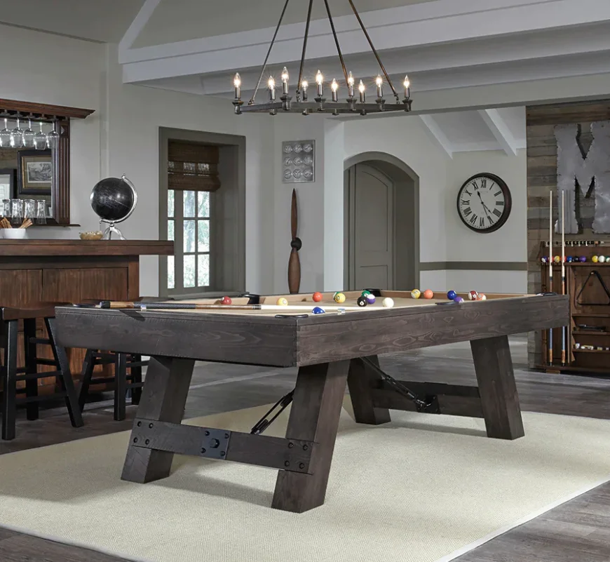 China Factory Sale Cheap Price Classic Antique Style Wood Carved Rustic Pool Billiards Table 7ft 8ft 9ft for Sale