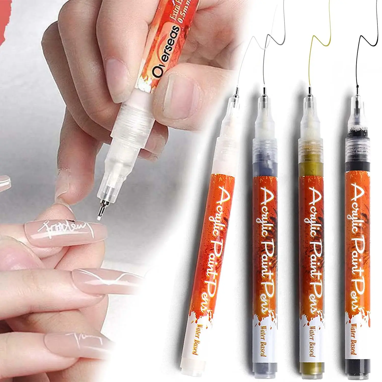 Ручка для нейл-арта Лак акриловый маркер ручек 28 цветов премиум класса Живопись Рисунок пером граффити ручка с цветочным принтом в стиле «сделай сам абстрактная