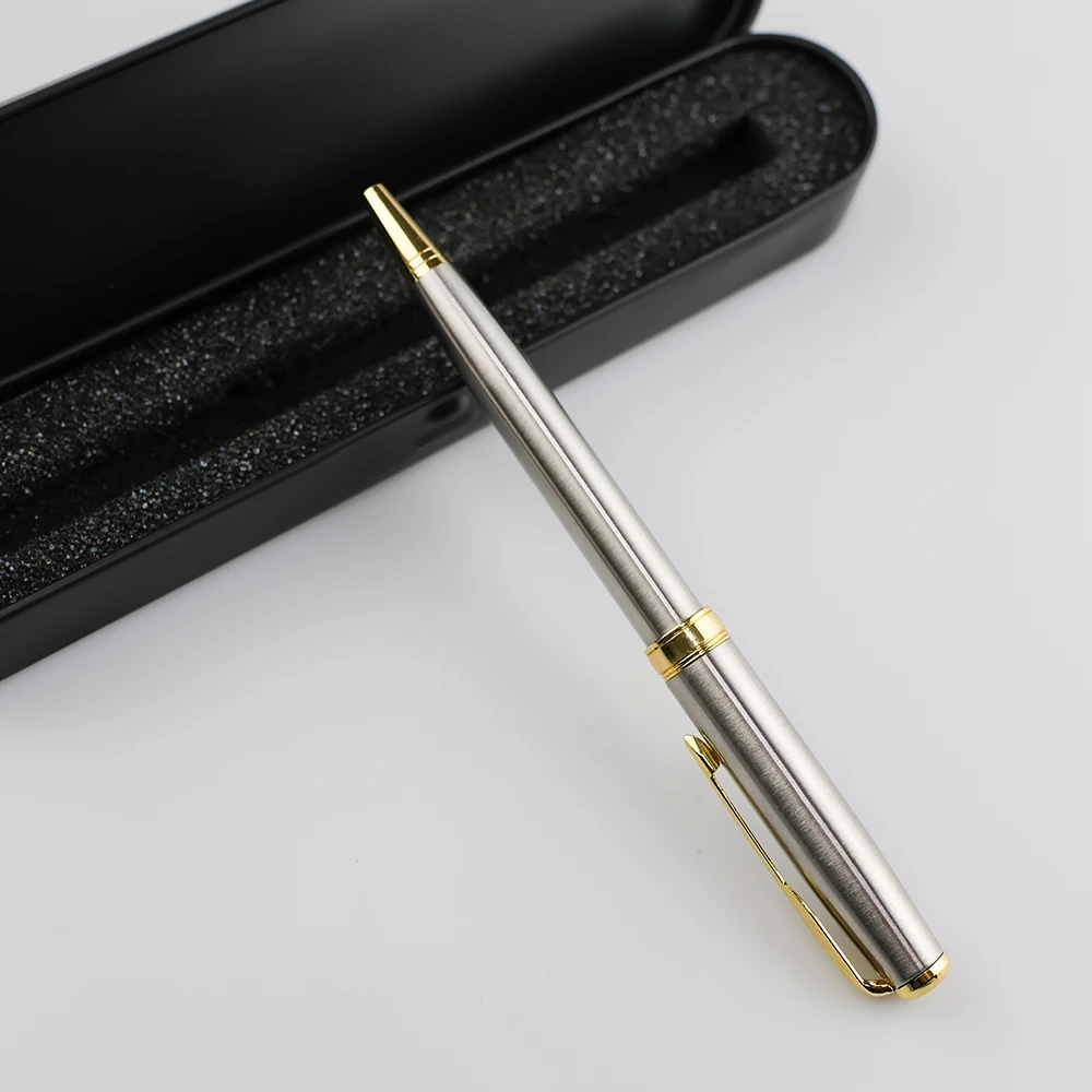 GemFully suppliers luxury business stainless steel ballpoint pen promotional pen with customizable logo