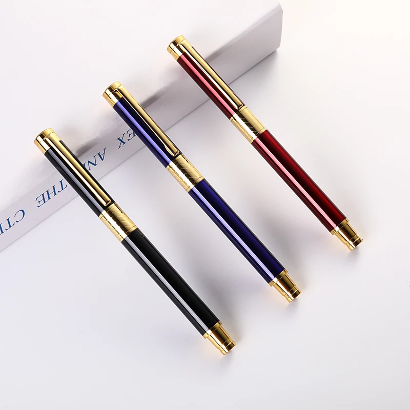 Luxury Business Gift Metal Fountain Pen Gold Nib Promotional Metal Pen With Personalized Logo