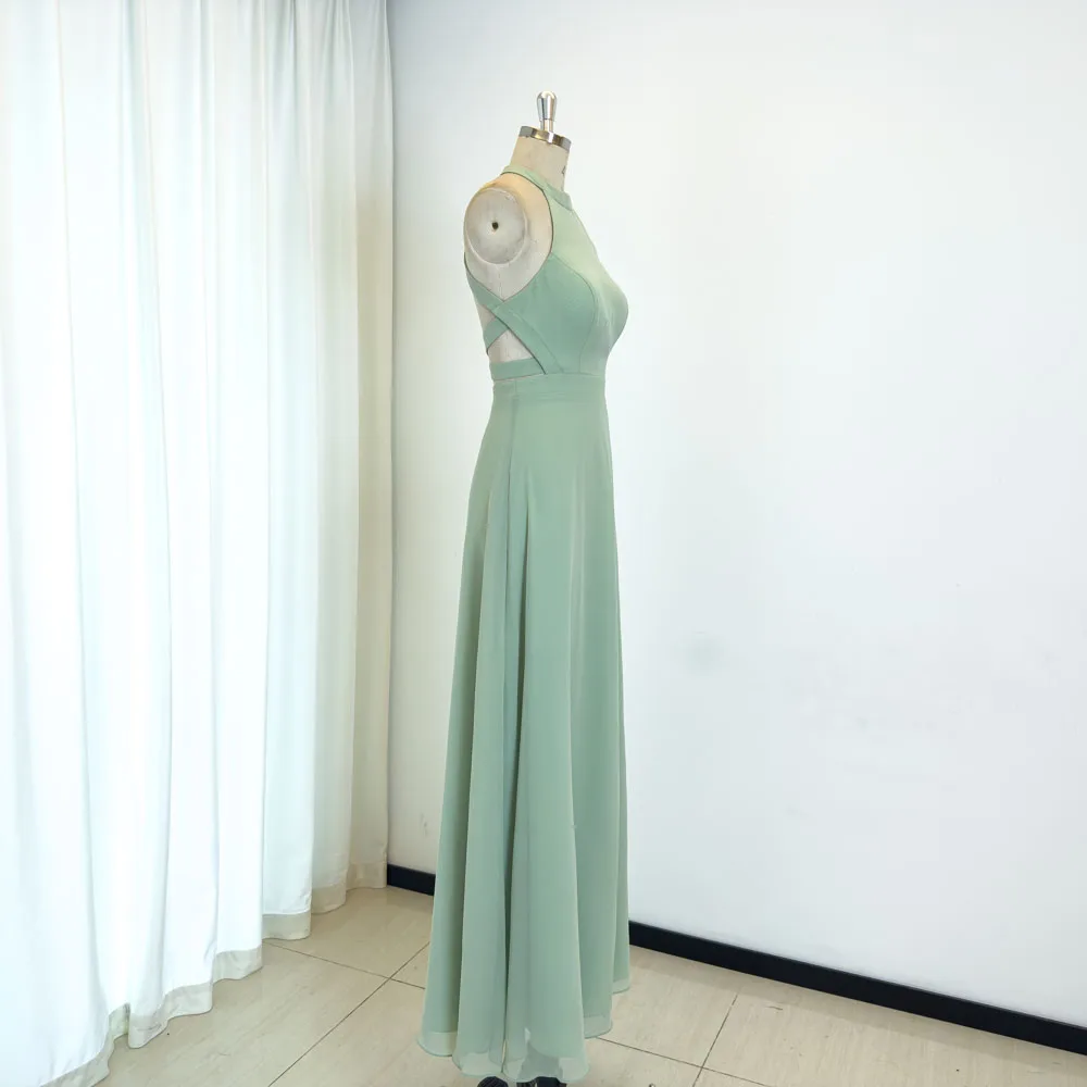 TEENYEE Customizable Evening Dresses Modest Bridesmaid Mint Green Ball Gowns For Wedding