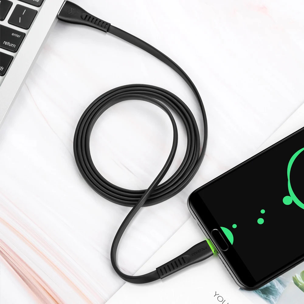 Mcdodo 4ft/6ft Black White Round Nylon Made Light-ning USB Charging Cable for iphone XS XR