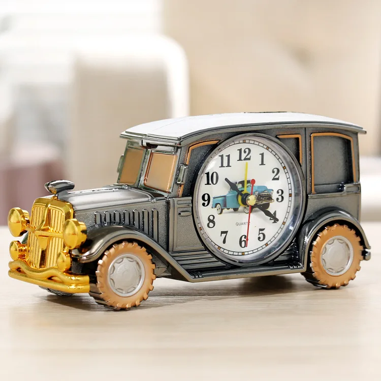 Six classic car alarm clock decoration retro nostalgic digital pointer plastic desk clock