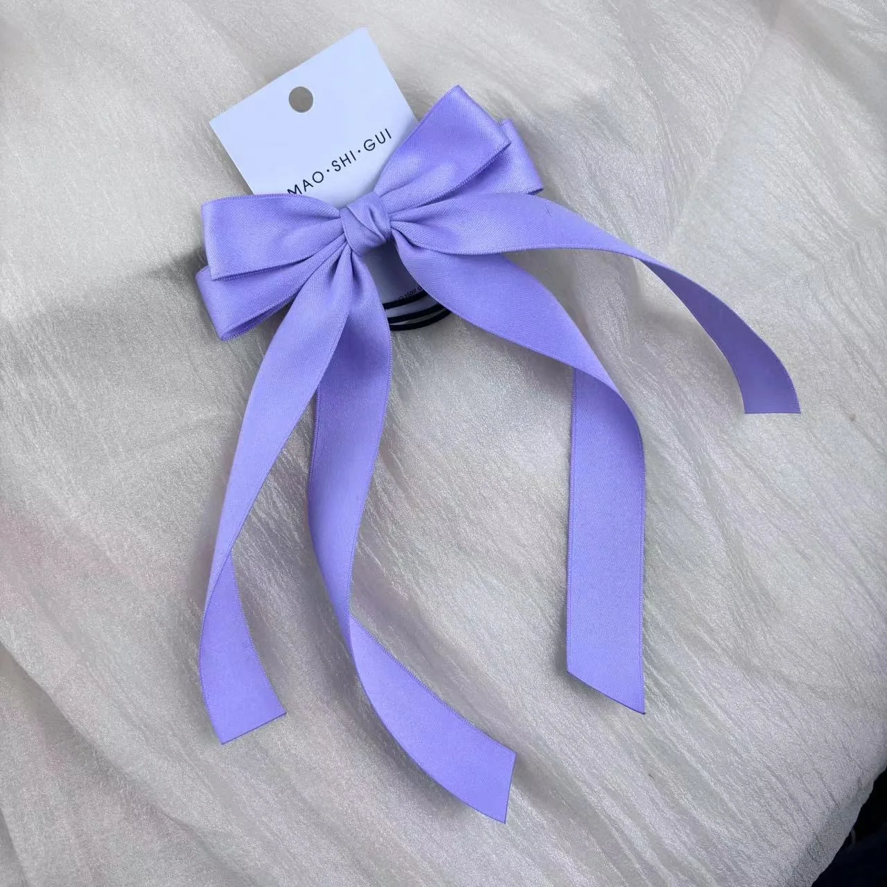 Good quality korean sweet style Hair Accessories Large Satin Hair Ribbon Bows with Long Tail Hair Barrettes
