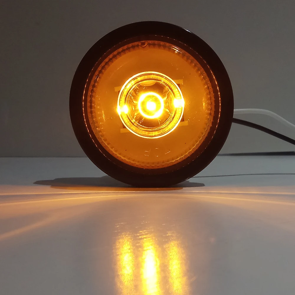 
2020 Truck parts accessories 3 Amber diodes 2.5inch round LED side marker lamps lights 