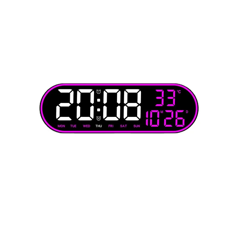 Modern Designer 3D LED Alarm Clock Multifunction Digital Desktop Table Clock with Temperature Calendar for Gift
