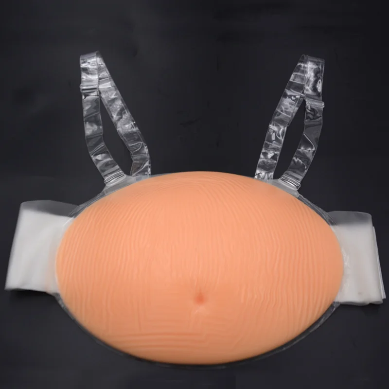 Wholesale Accessories Simulation Restraint Shoulder Strap Velcro Silicone Big Fake Belly Props Fake Pregnant Belly