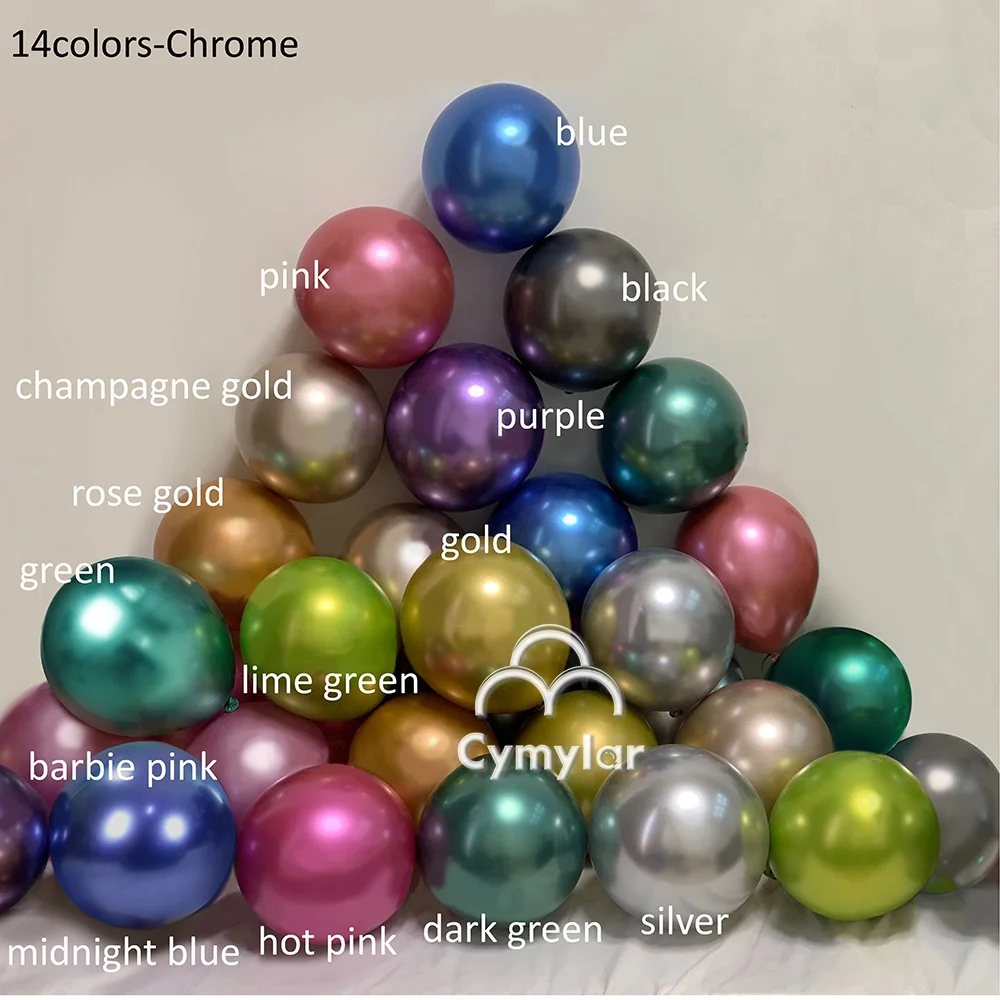 Cymylar 12inch2.8g Chrome Latex Balloons Metallic Balloons Helium Quality Shiny Pearl Balloons 14 colors For Birthday Party