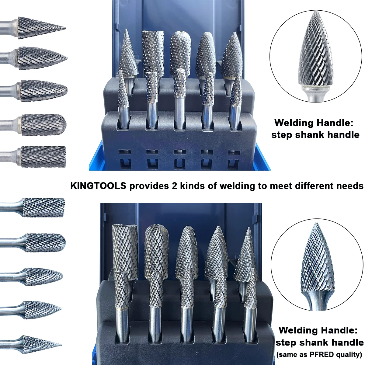 Manufacturer Double Cut 10pcs 1/4 inch Shank Diameter 6mm 6.35mm Rotary File Burring Tools Tungsten Carbide Burr Set