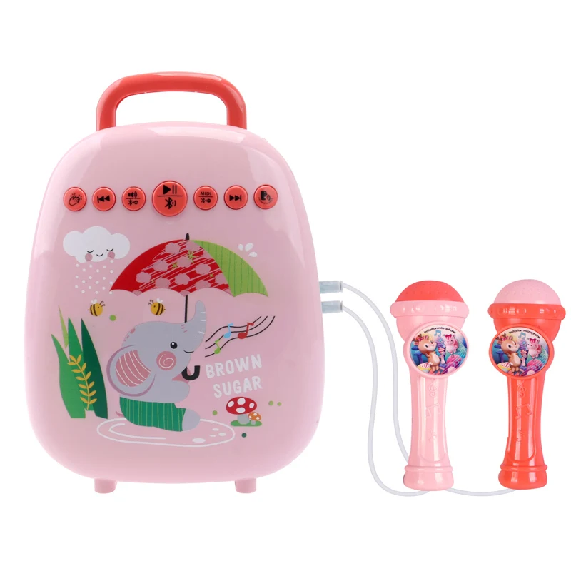 New item kids electric plastic singing Microphones toy with Two Microphones for Children