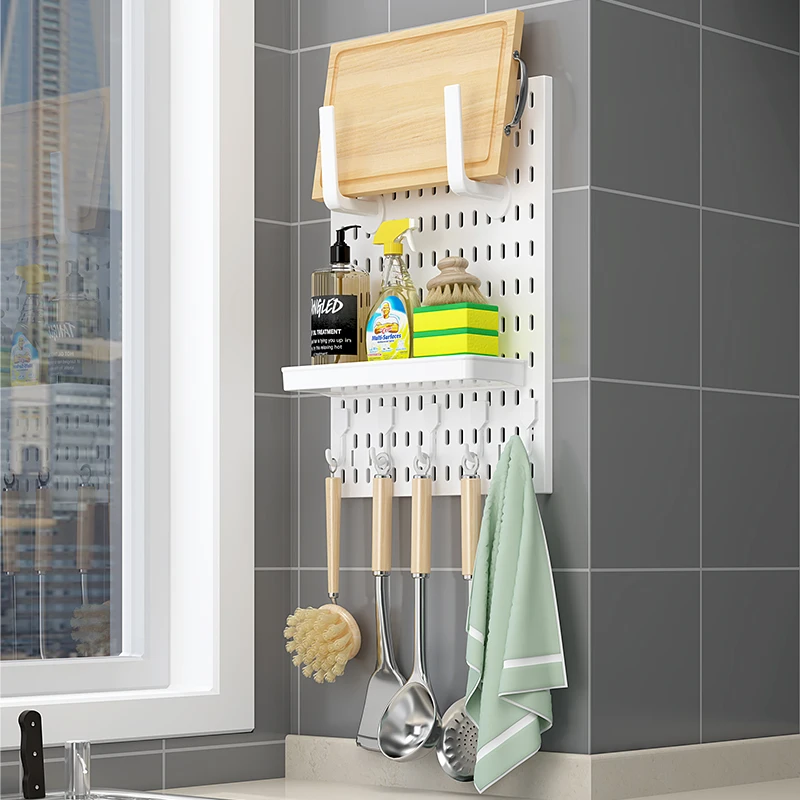 high quality Office Wall Mount Pegboard Hot sales Display Wall Peg Board Shelf with Storage Hook Organizer Kits