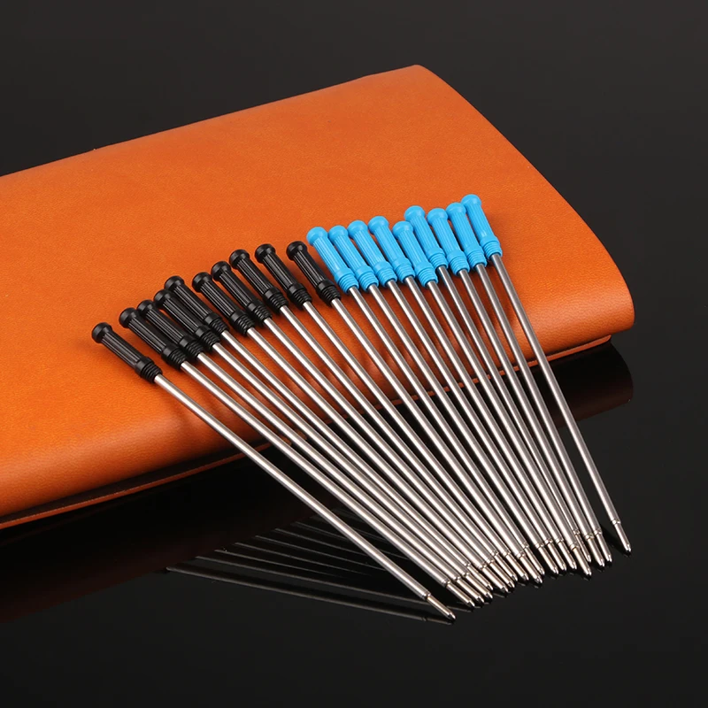 Hot Selling High Quality Fluent Writing Blue Black Ink 1.0mm Metal Refills For Ballpoint Pens